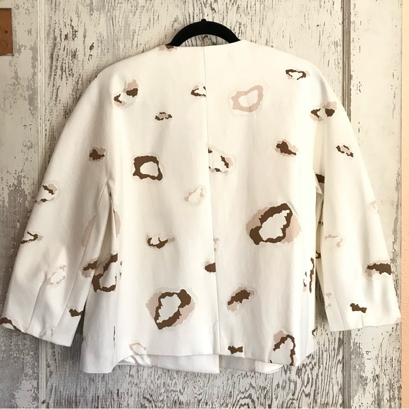 Massimo Dutti Cropped Oversized Blazer Jacket White 6 - Picture 9 of 16